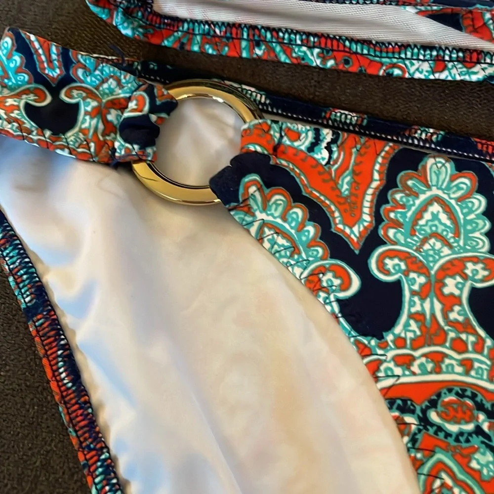 LANDS’ END SIZE 8 Paisley Two Piece Swimsuit - Picture 3 of 7